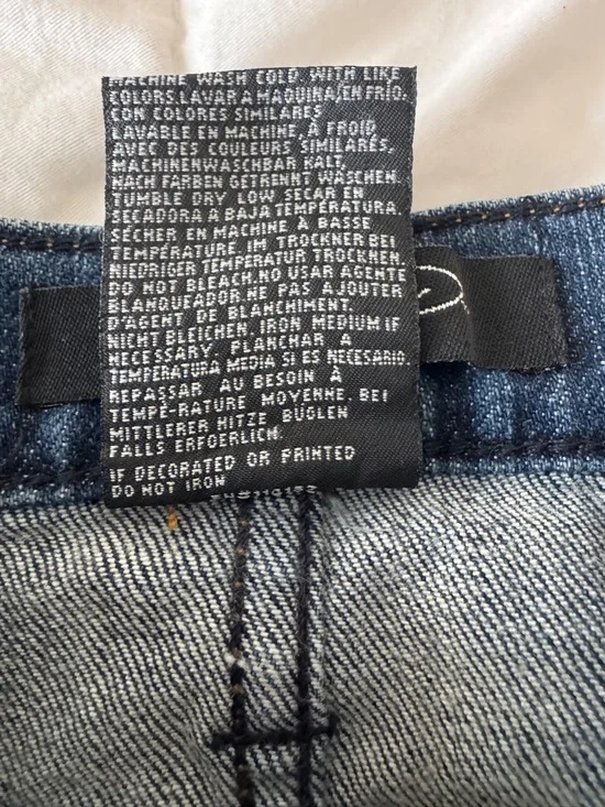 Vintage Ed Hardy Denim Mini Skirt sz 29 Y2K Love Kills Slowly Graphic Distressed - Picture 9 of 9